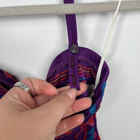 Sirena Deep Purple Paisley Patterned Halter Adjustable One piece swimsuit Sz. 12 - Picture 9 of 9